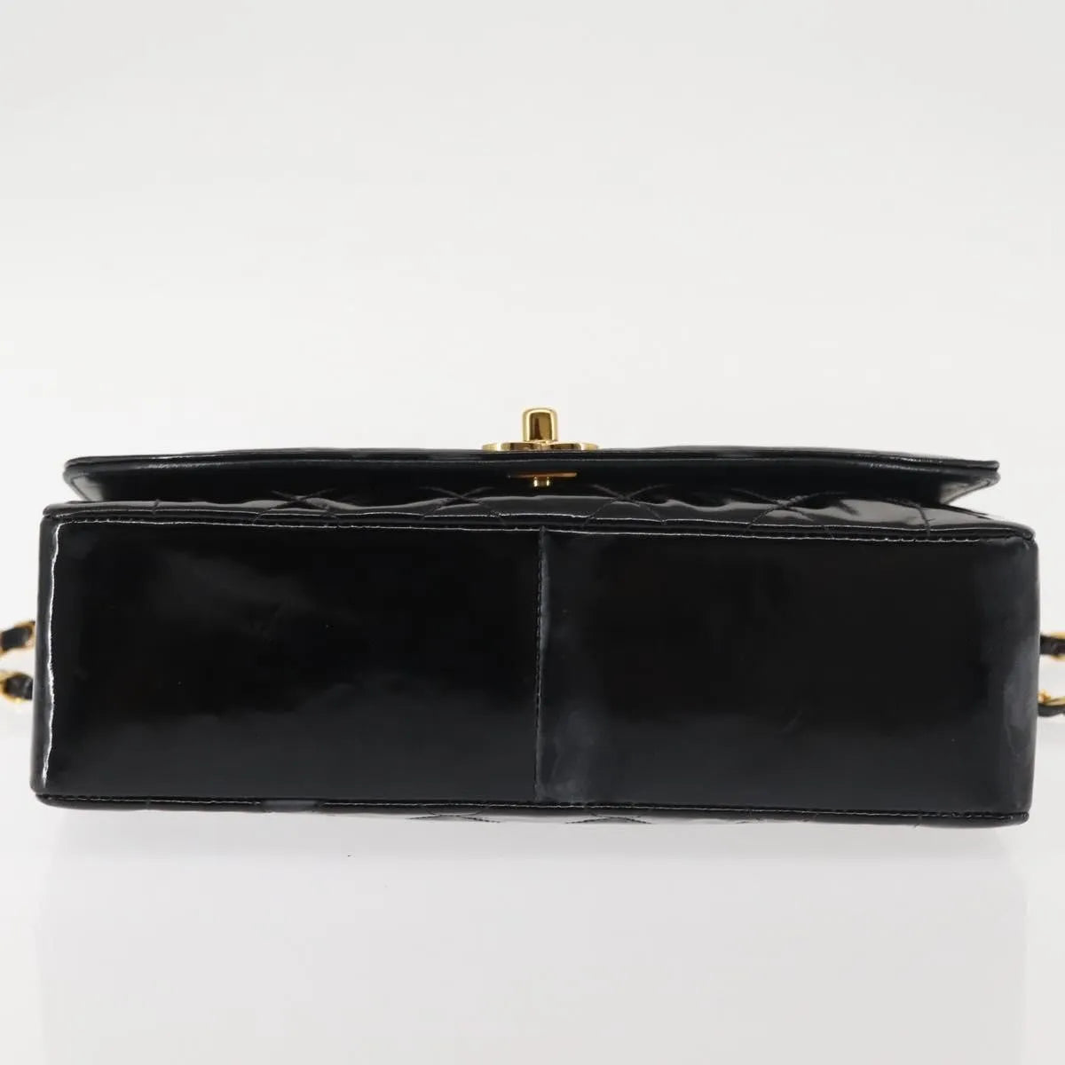 Chanel Vintage Diana Flap Quilted Patent, Black, Patent Leather, Shoulder Bag