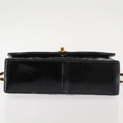 Chanel Vintage Diana Flap Quilted Patent, Black, Patent Leather, Shoulder Bag