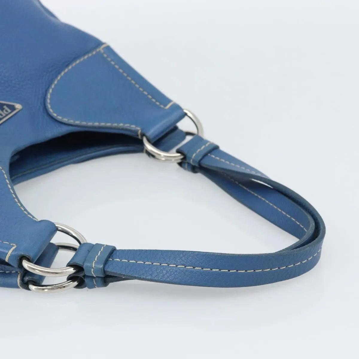 Prada Vitello Daino Convertible Tote Vitello Daino, Blue, Leather, Handbag