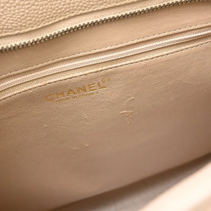 Chanel Medallion Tote Quilted Caviar, Beige, Leather, Tote Bag