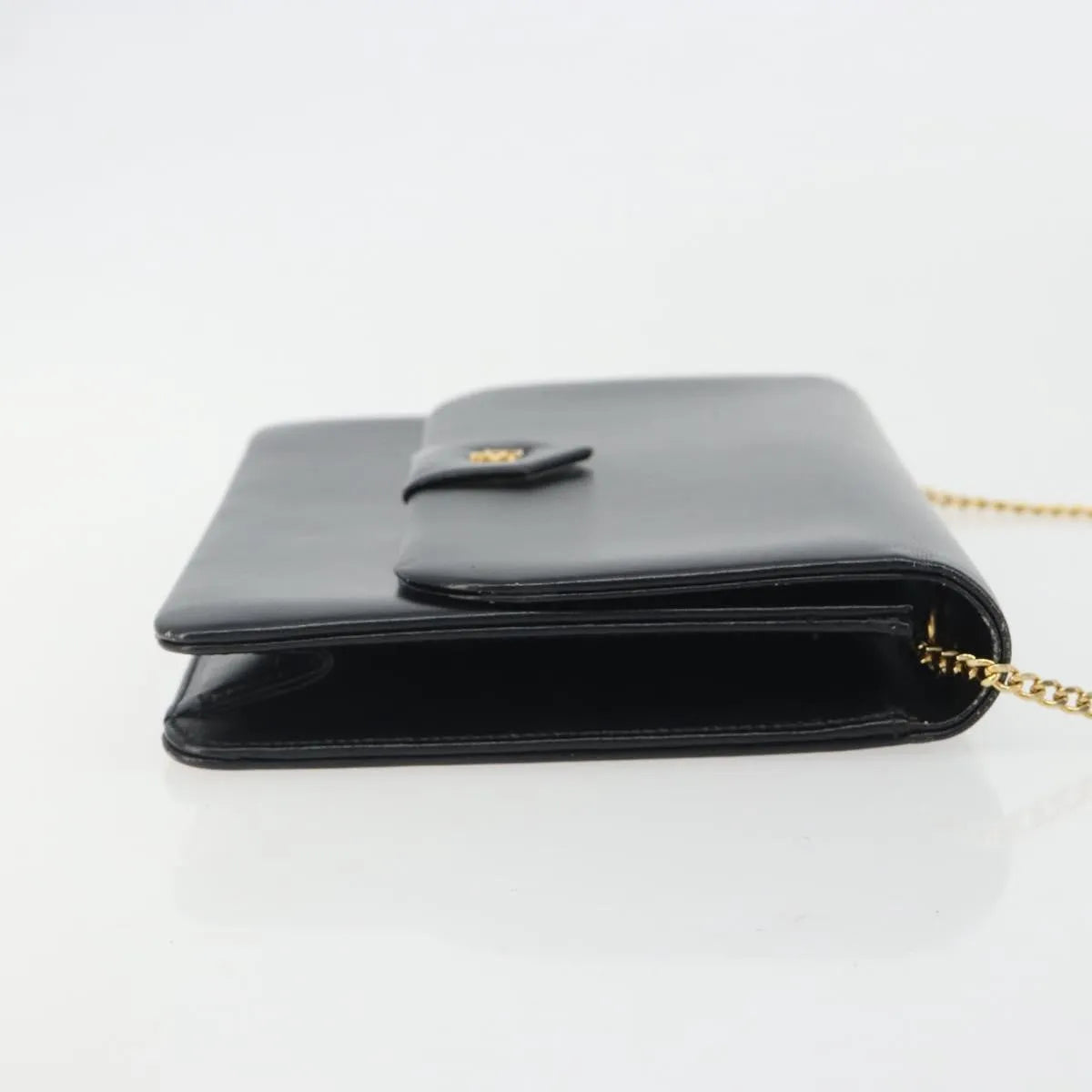 Christian Dior Vintage Clipper closure clutch with logo leather, Black, Leather, Crossbody Bag