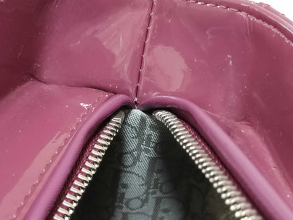 Christian Dior Lady Dior Patent, Purple, Patent Leather, Handbag