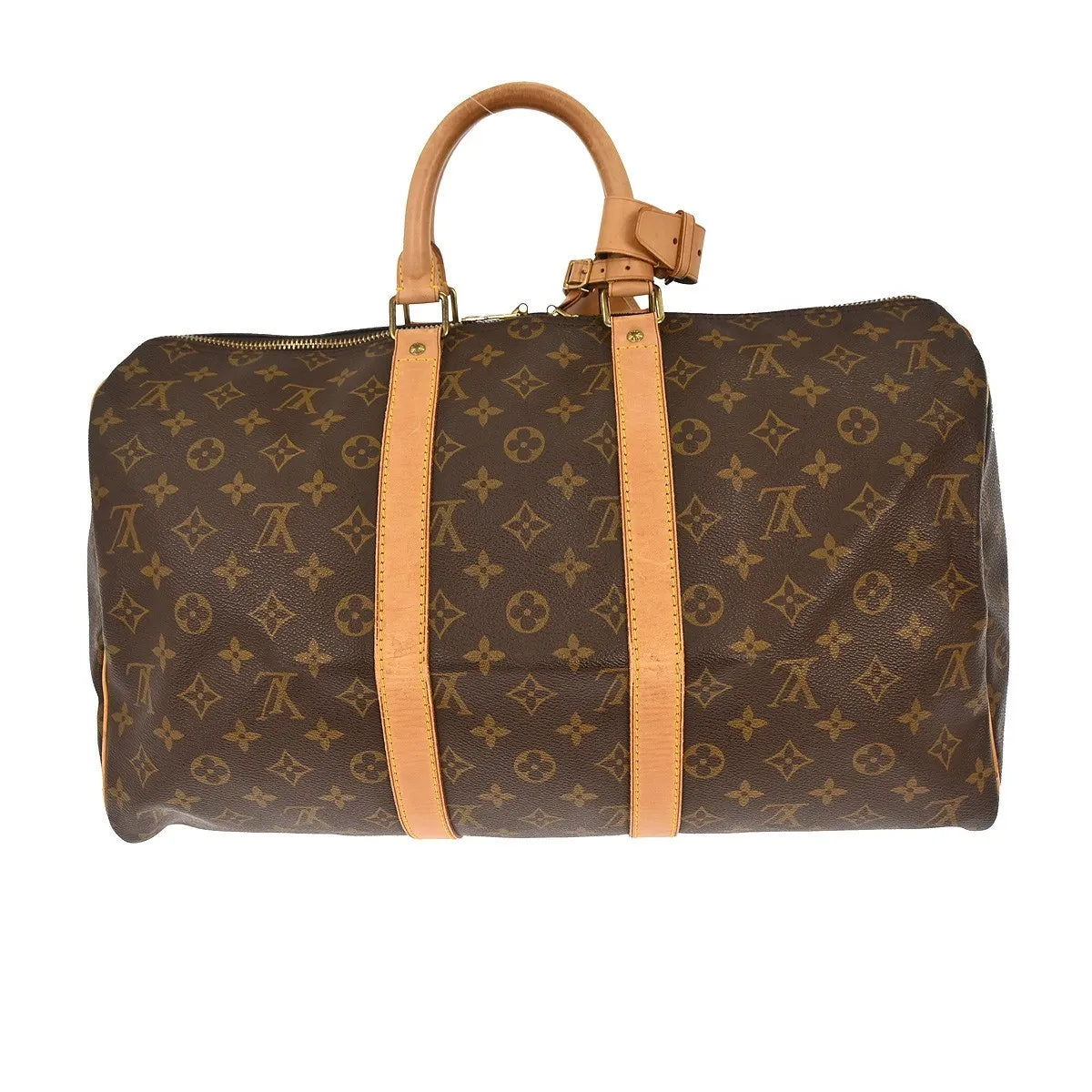 Louis Vuitton Keepall Monogram, Brown, Canvas, Handbag