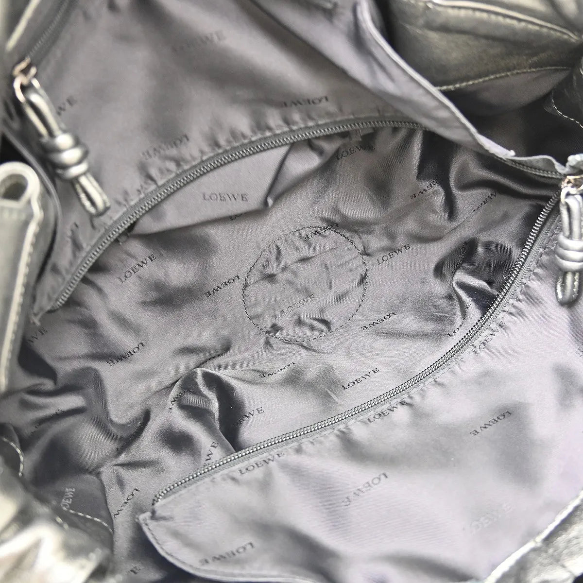 Loewe Aire Hobo Leather, Gray, Leather, Handbag