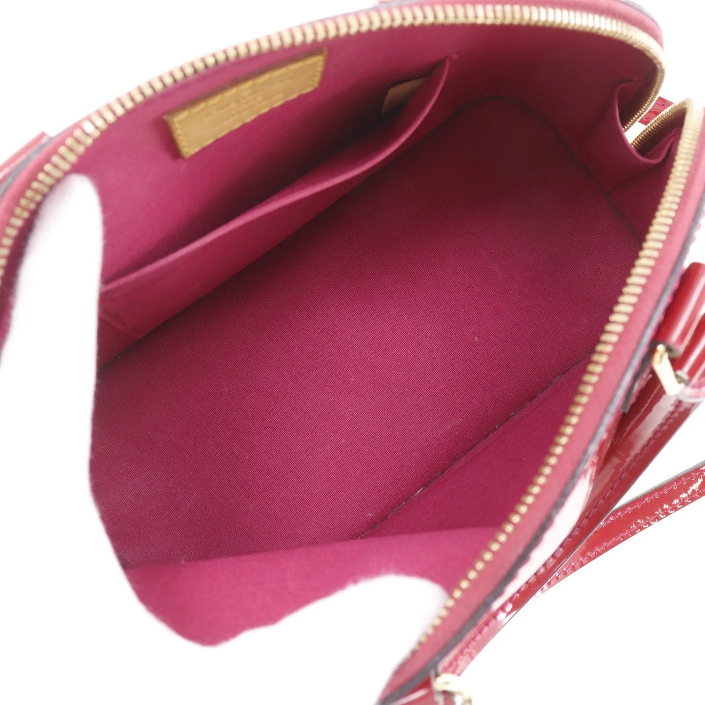 Louis Vuitton Alma Vernis, Red, Patent Leather, Handbag