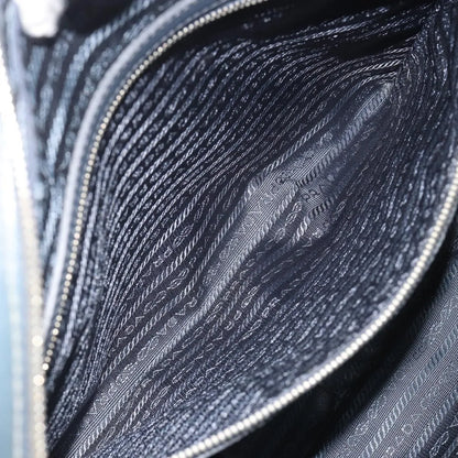 Prada Zip Around Saffiano Leather, Navy, Leather, Briefcase