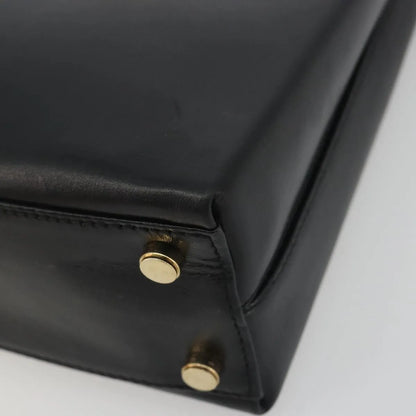 Salvatore Ferragamo Gancini Convertible Top Handle Leather, Black, Leather, Handbag