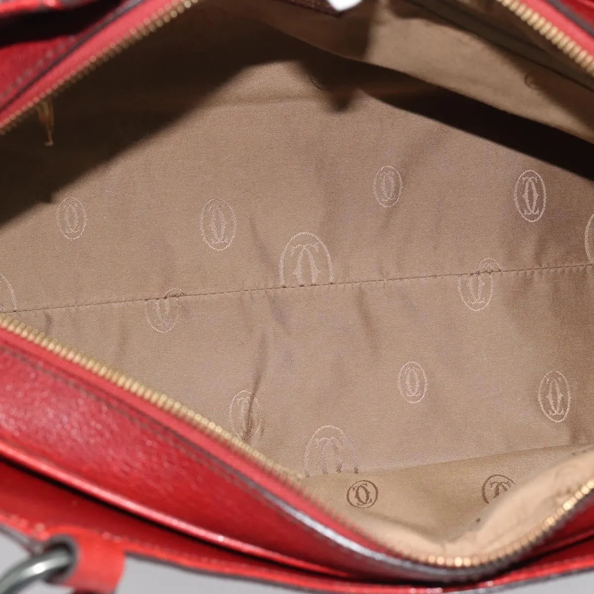 Cartier Marcello Leather, Red, Leather, Handbag