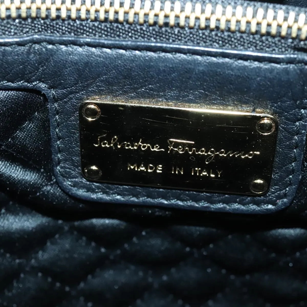 Salvatore Ferragamo Vala Leather, Black, Leather, Handbag