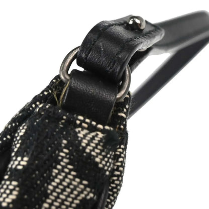 Christian Dior Vintage Saddle Diorissimo Canvas, Black, Canvas, Shoulder Bag