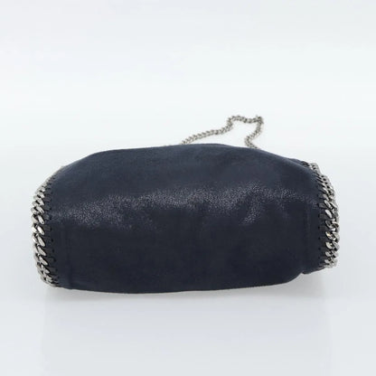 Stella McCartney Falabella Fold Over Faux Leather, Navy, Polyester, Shoulder Bag