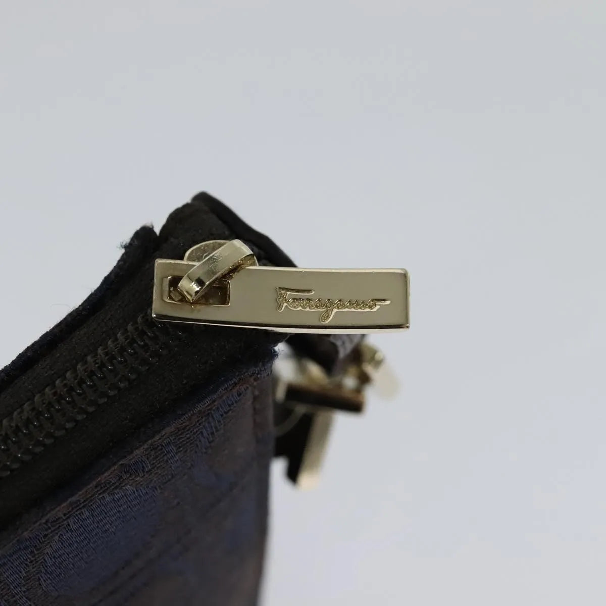 Salvatore Ferragamo Gancini Canvas, Navy, Canvas, Handbag