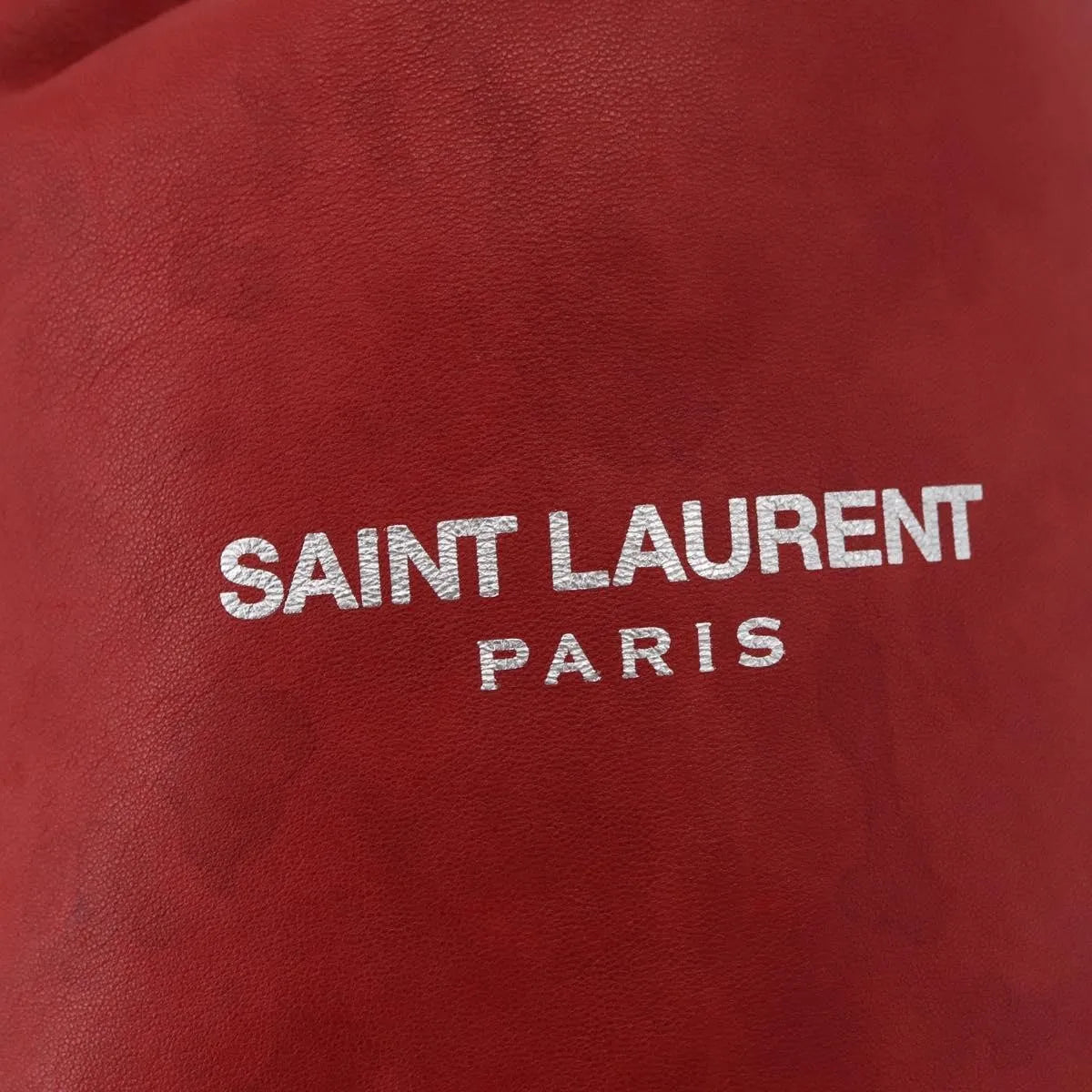 Saint Laurent Teddy Bucket Leather, Red, Leather, Shoulder Bag