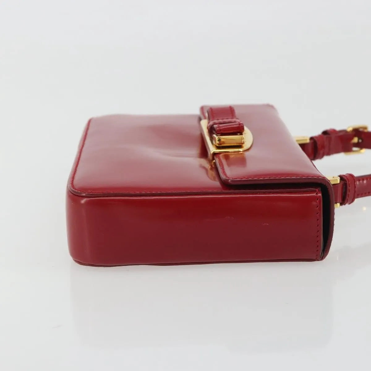 Prada Bow Top handle Leather, Red, Leather, Handbag