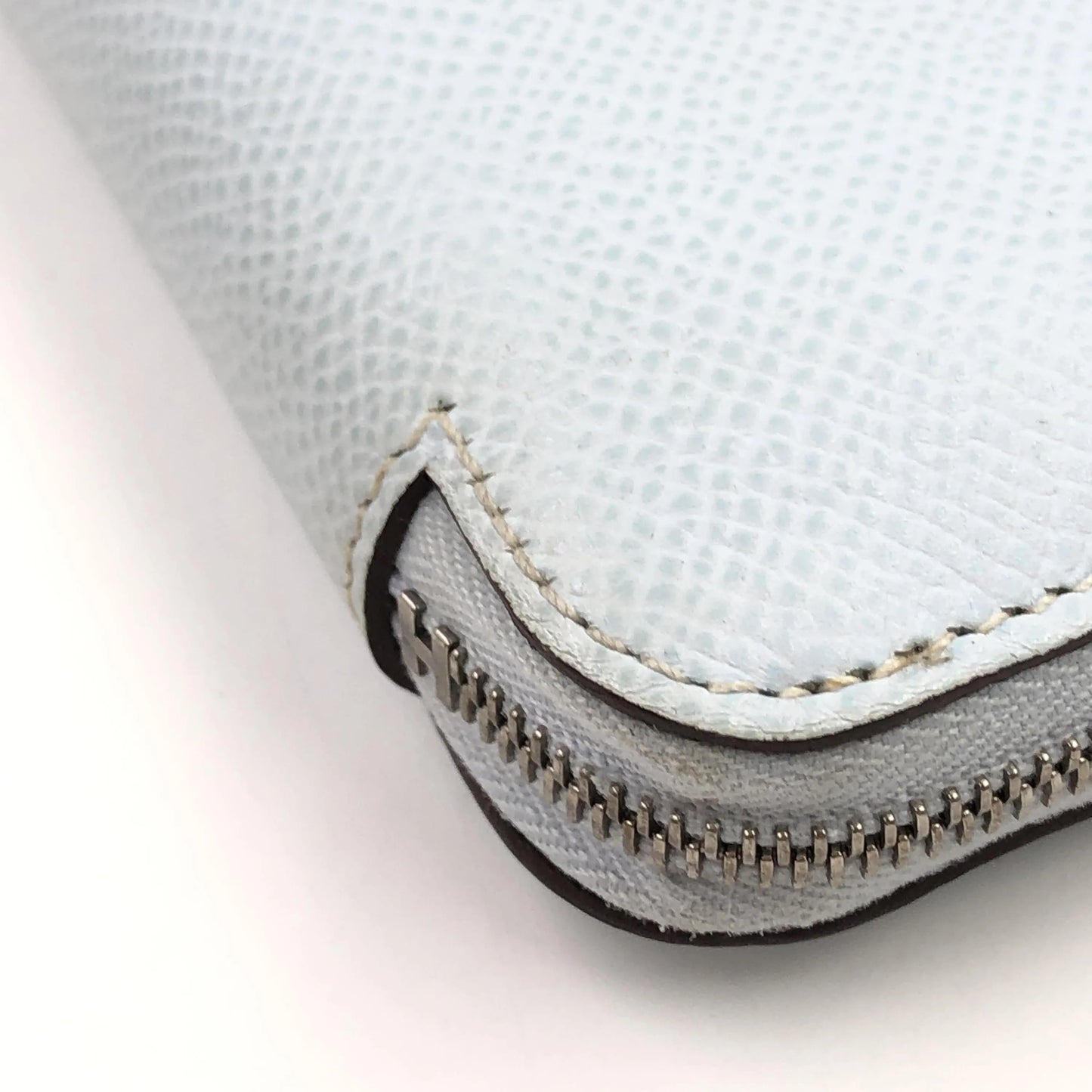 Hermes Azap Zip Around Silk'in Epsom, Blue, Leather, Wallet