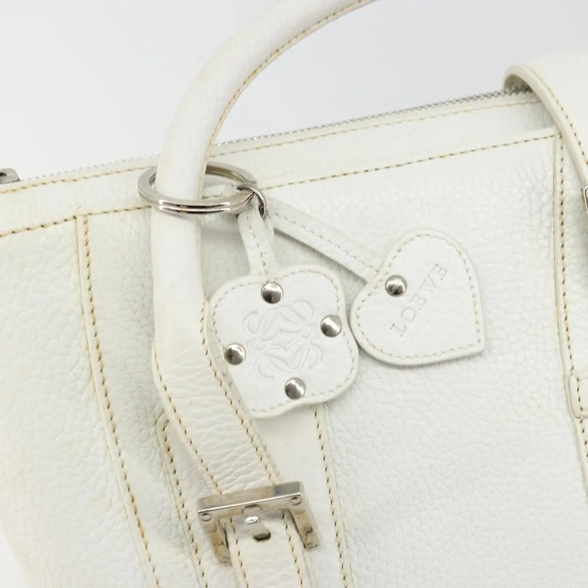 Loewe Senda Leather, White, Leather, Handbag