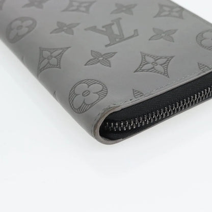 Louis Vuitton Zippy Wallet Vertical Monogram Shadow Leather, Gray, Canvas, Wallet