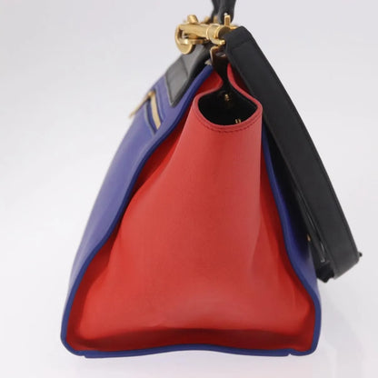 Celine Trapeze Leather with Suede, Multicolour, Leather, Handbag