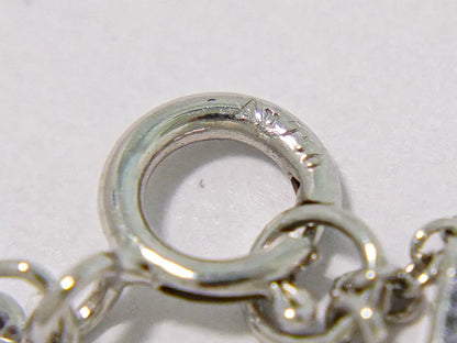 Tiffany & Co. T Smile Pendant 18K White Gold with Pink Sapphires, Silver, White Gold, Necklace