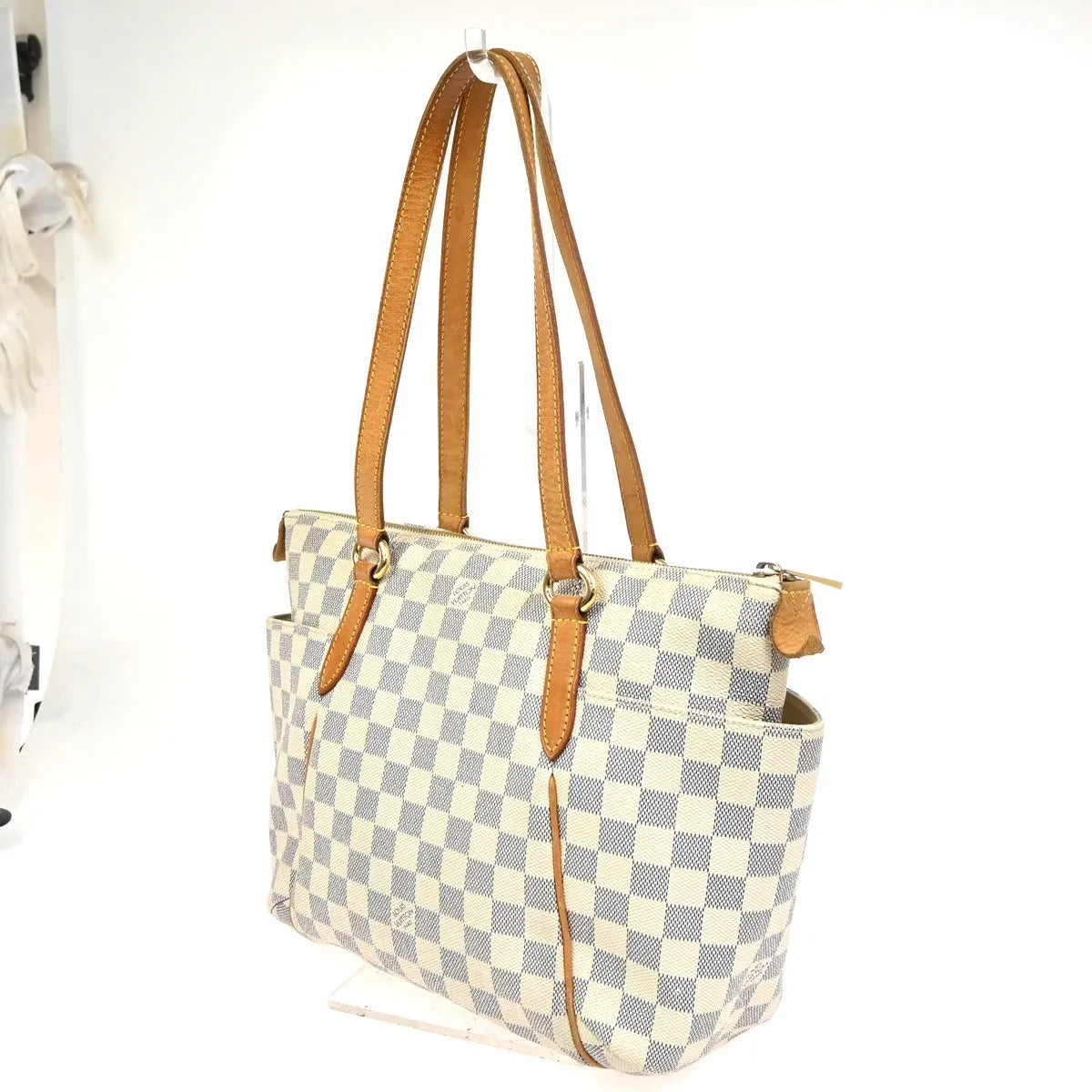 Louis Vuitton Totally Damier azur, White, Canvas, Shoulder Bag