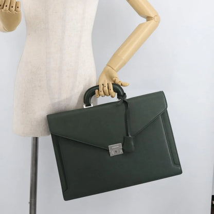 Burberry Briefcase Leather, Green, Leather, Briefcase