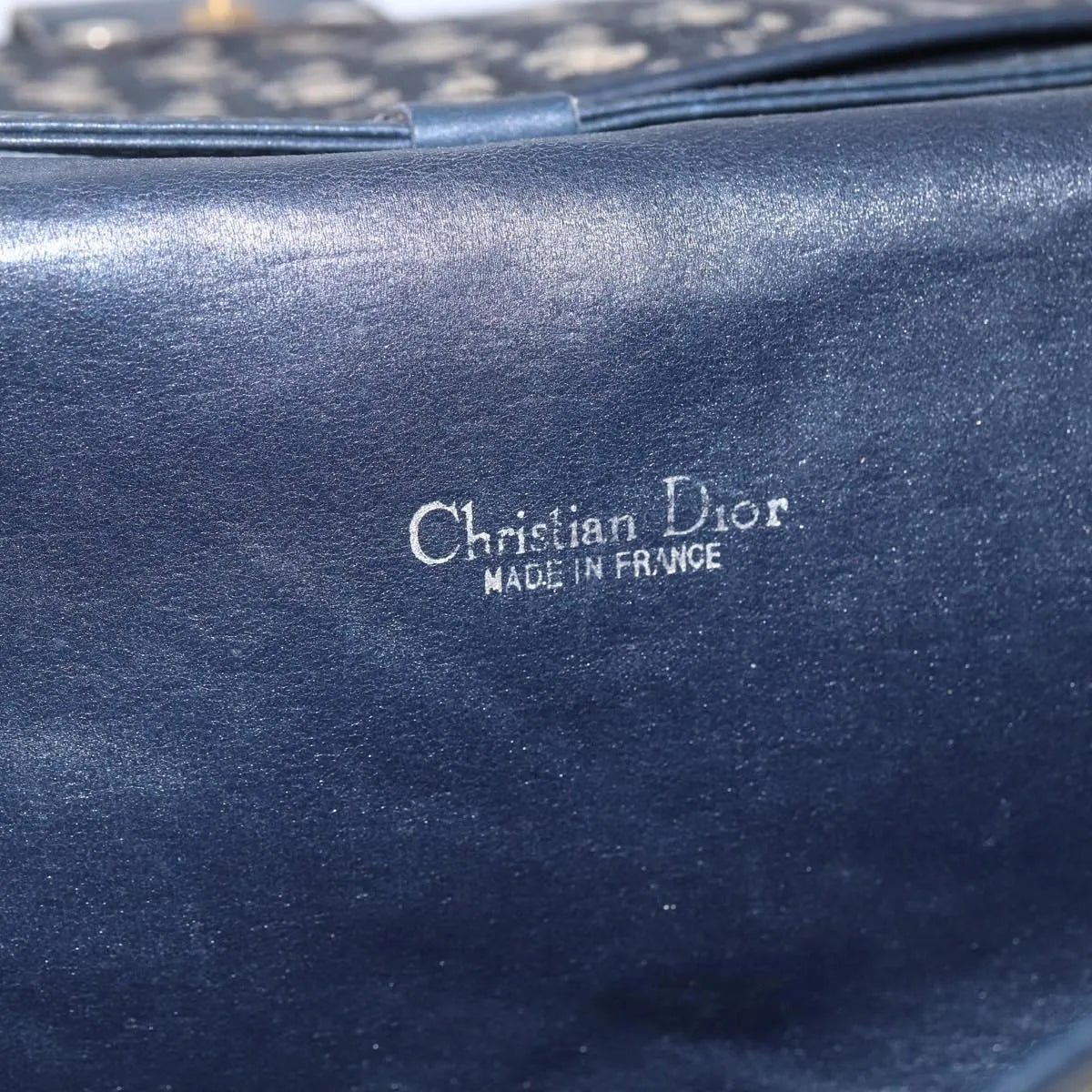 Christian Dior Vintage Trotter Canvas, Navy, Canvas, Shoulder Bag