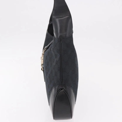 Gucci Vintage Jackie O Hobo Canvas and leather, Black, Canvas, Shoulder Bag