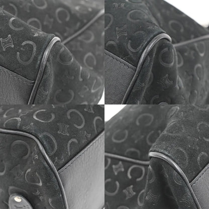 Celine C Macadam Suede, Black, Suede, Shoulder Bag