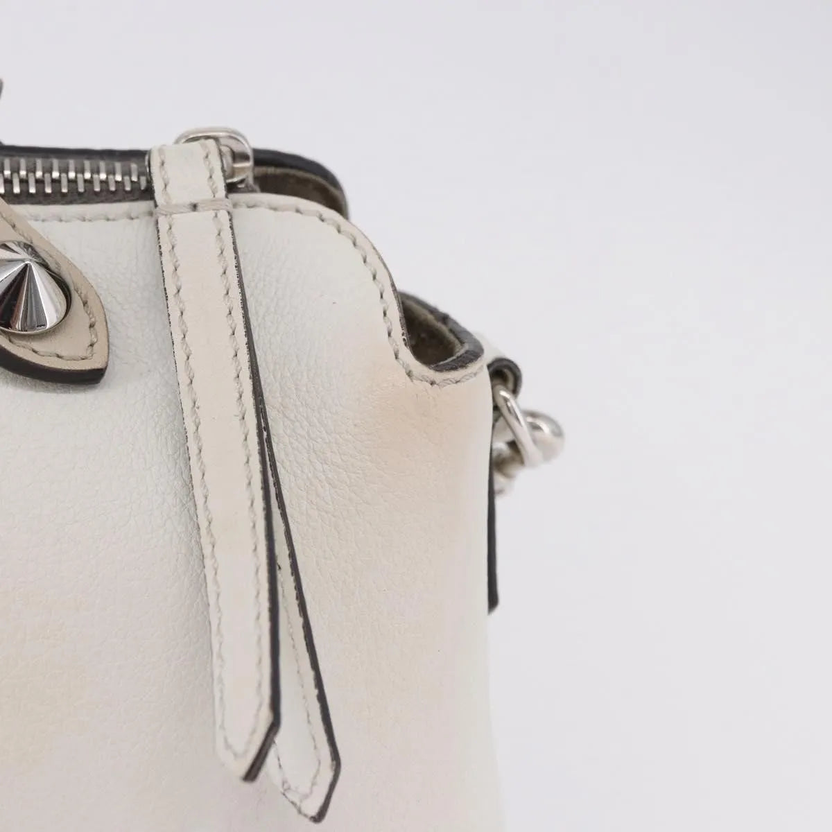 Fendi By The Way Satchel M, White, Leather, Crossbody Bag