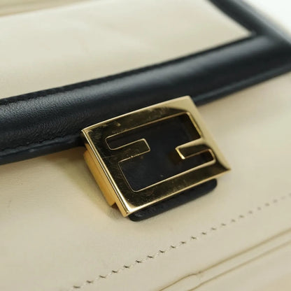Fendi Easy 2 Baguette Leather, Beige, Leather, Crossbody Bag