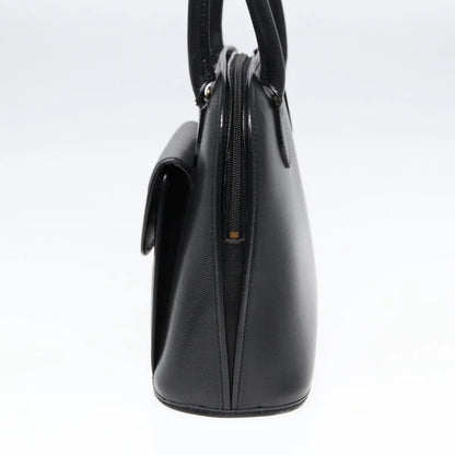 Celine Circle Logo Leather, Black, Leather, Handbag