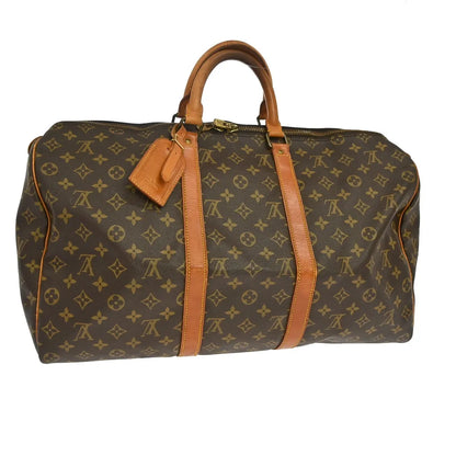 Louis Vuitton Keepall Monogram Canvas, Brown, Canvas, Travel Bag