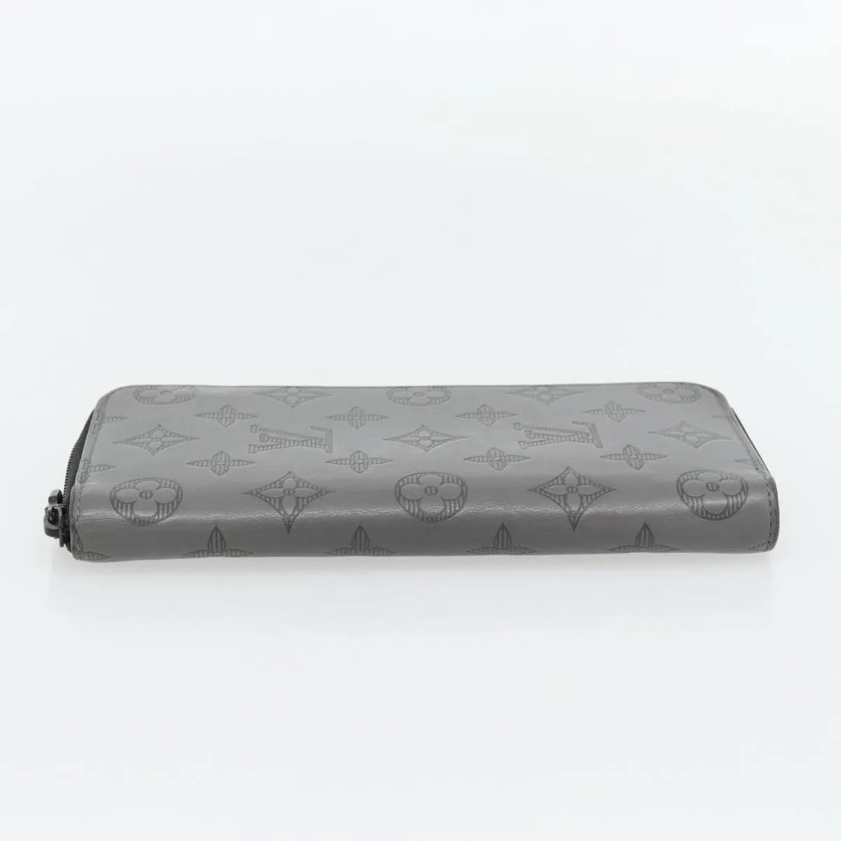 Louis Vuitton Zippy Wallet Vertical Monogram Shadow Leather, Gray, Canvas, Wallet