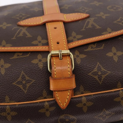 Louis Vuitton Saumur Canvas, Brown, Canvas, Shoulder Bag