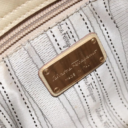 Salvatore Ferragamo Gancini Leather, Gold, Leather, Shoulder Bag