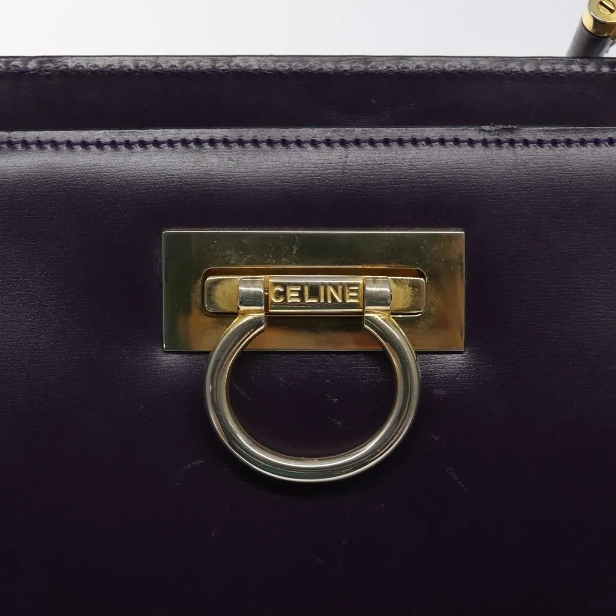 Celine vintage Leather, Purple, Leather, Handbag
