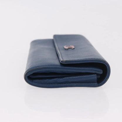 Chanel Lucky Clover Long Flap Wallet Leather, Blue, Leather, Wallet