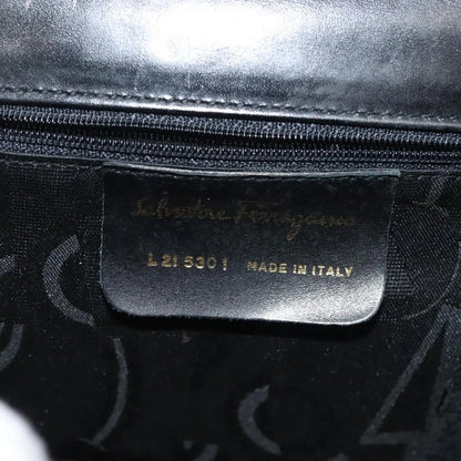 Salvatore Ferragamo Vala Leather, Black, Leather, Handbag