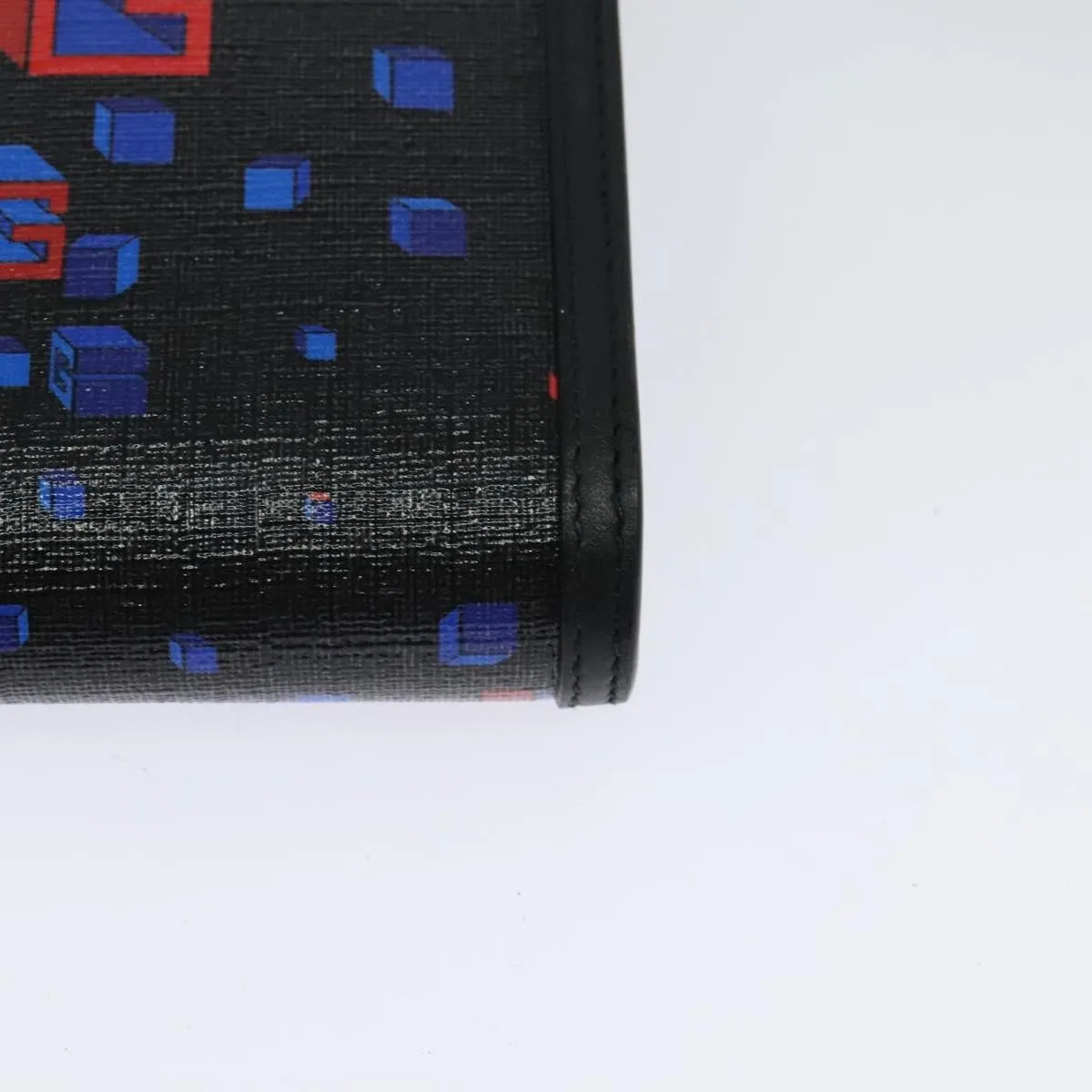 Gucci Flap Printed Coated Canvas, Black, PVC, Shoulder Bag