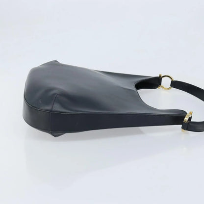 Salvatore Ferragamo Gancini Leather, Navy, Leather, Handbag