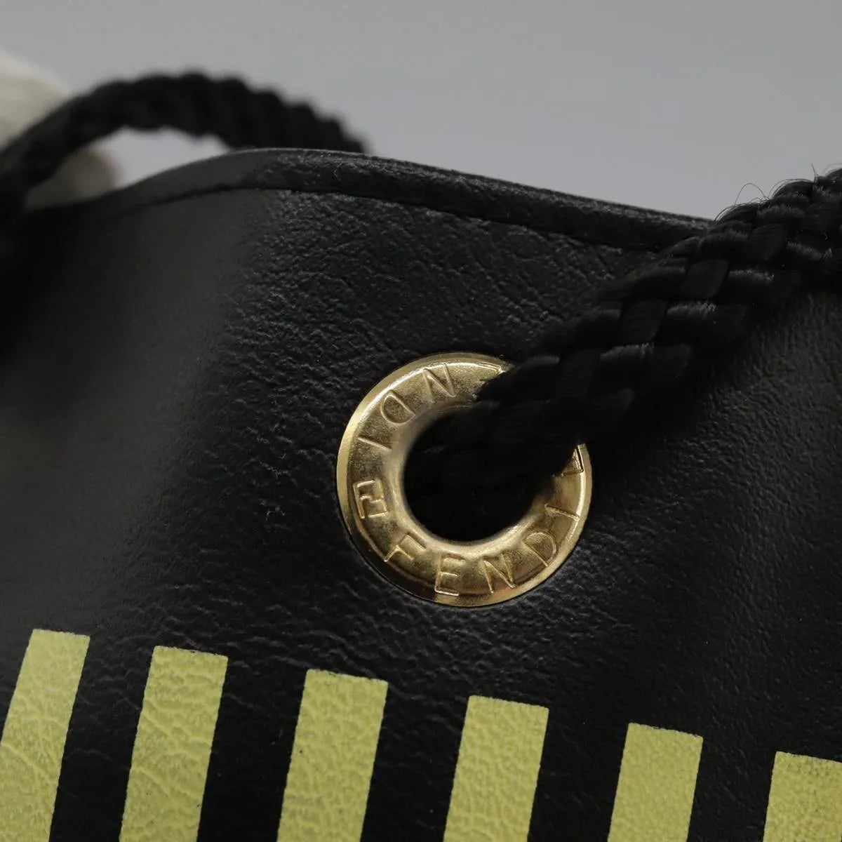 Fendi Fazzuolo Leather, Black, Leather, Tote Bag