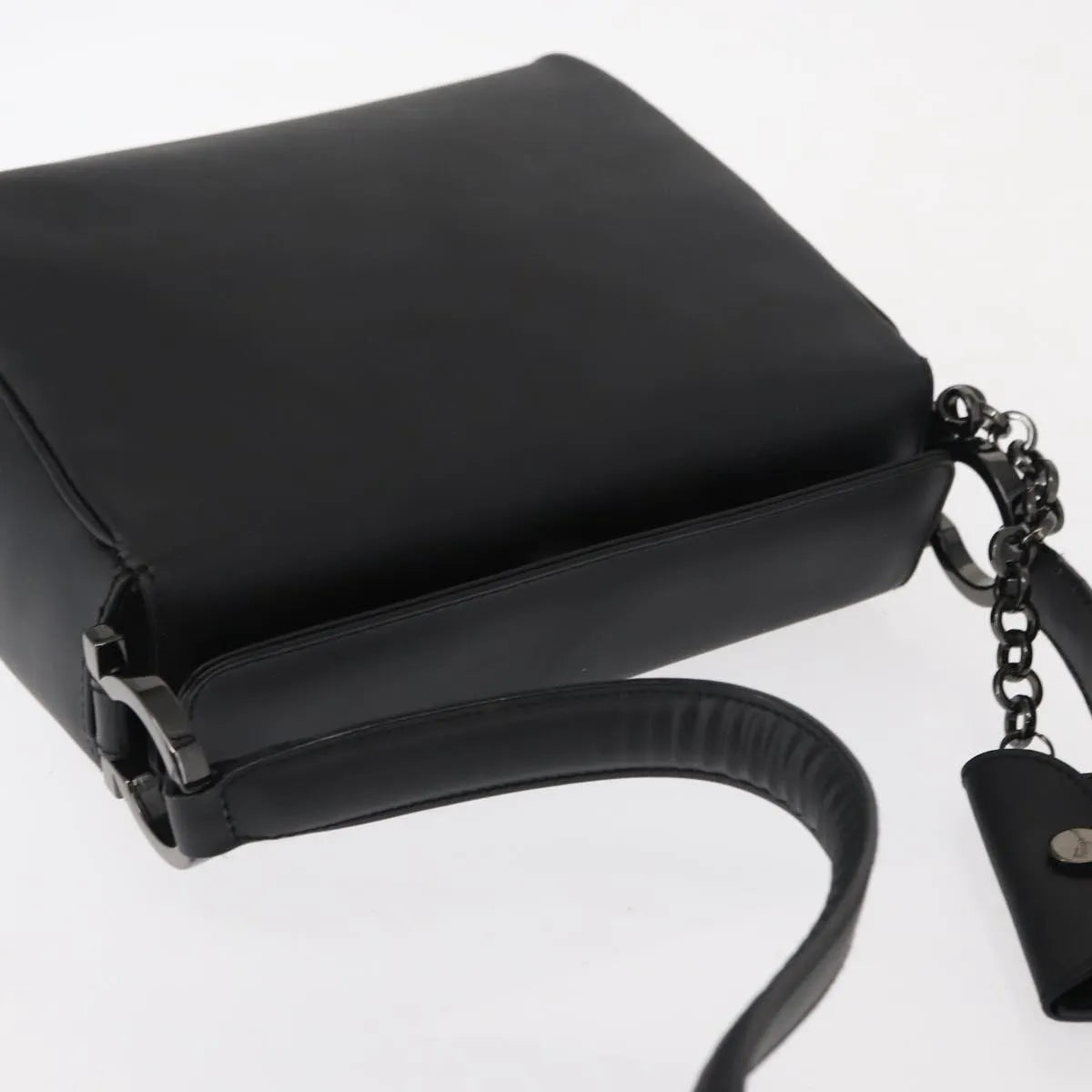 Salvatore Ferragamo Gancini Patent leather, Black, Patent Leather, Shoulder Bag
