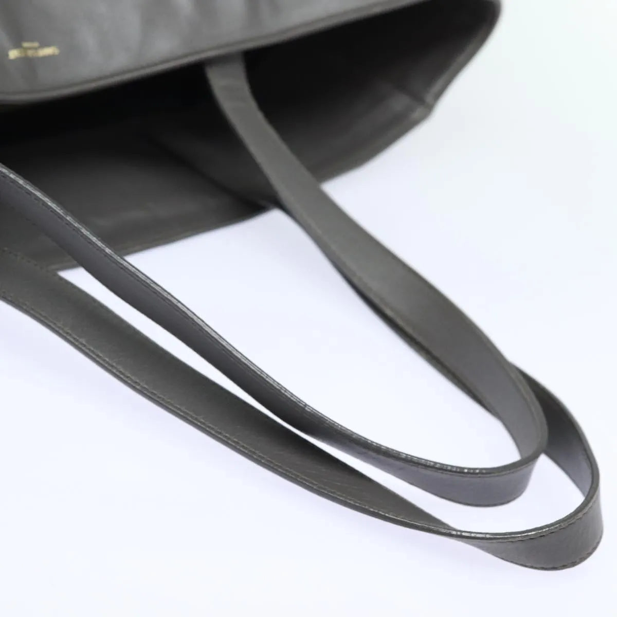 Saint Laurent Reversible North South Shopper Tote Leather, Gray, Leather, Tote Bag