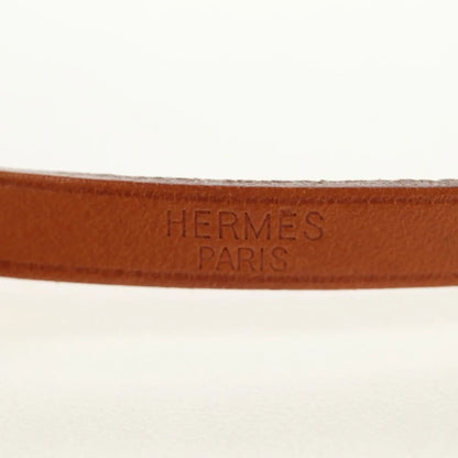 Hermes Hapi 3 Leather with Metal, Brown, Leather, Bracelet