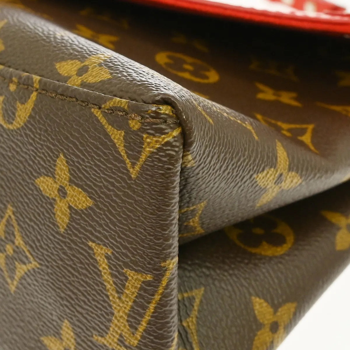Louis Vuitton Saint Michel Monogram Canvas and Epi Leather, Brown, Leather, Shoulder Bag