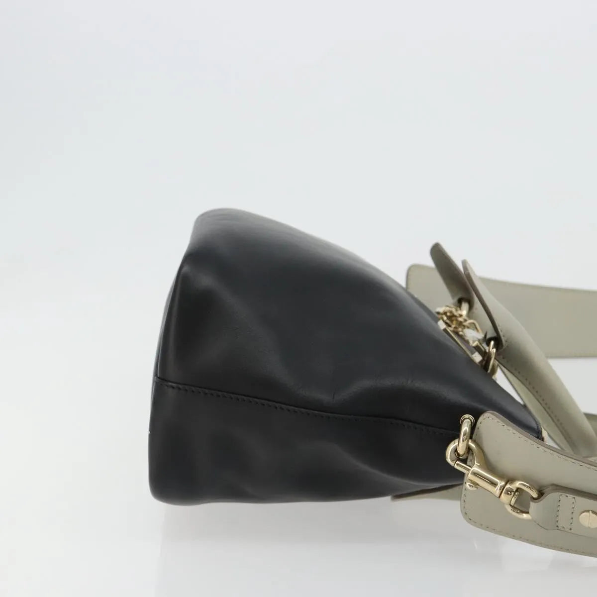 Chloe Bicolor Baylee Satchel Leather, Black, Leather, Handbag