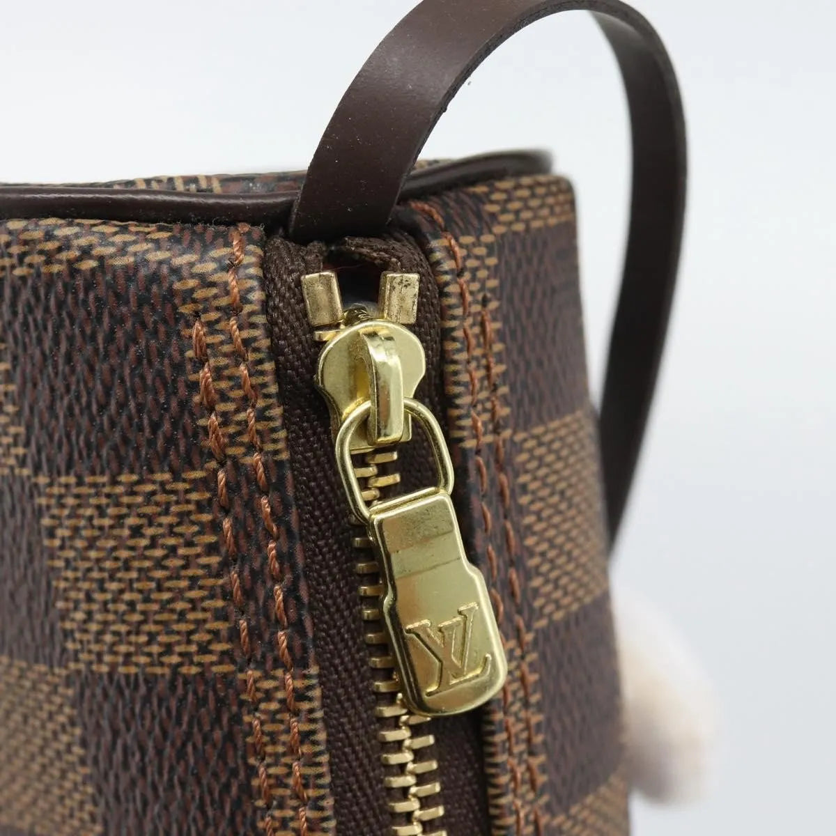 Louis Vuitton Papillon Pochette Damier Ebene, Brown, Canvas, Clutch