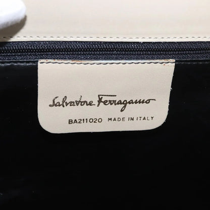 Salvatore Ferragamo Gancini Leather, Beige, Leather, Shoulder Bag
