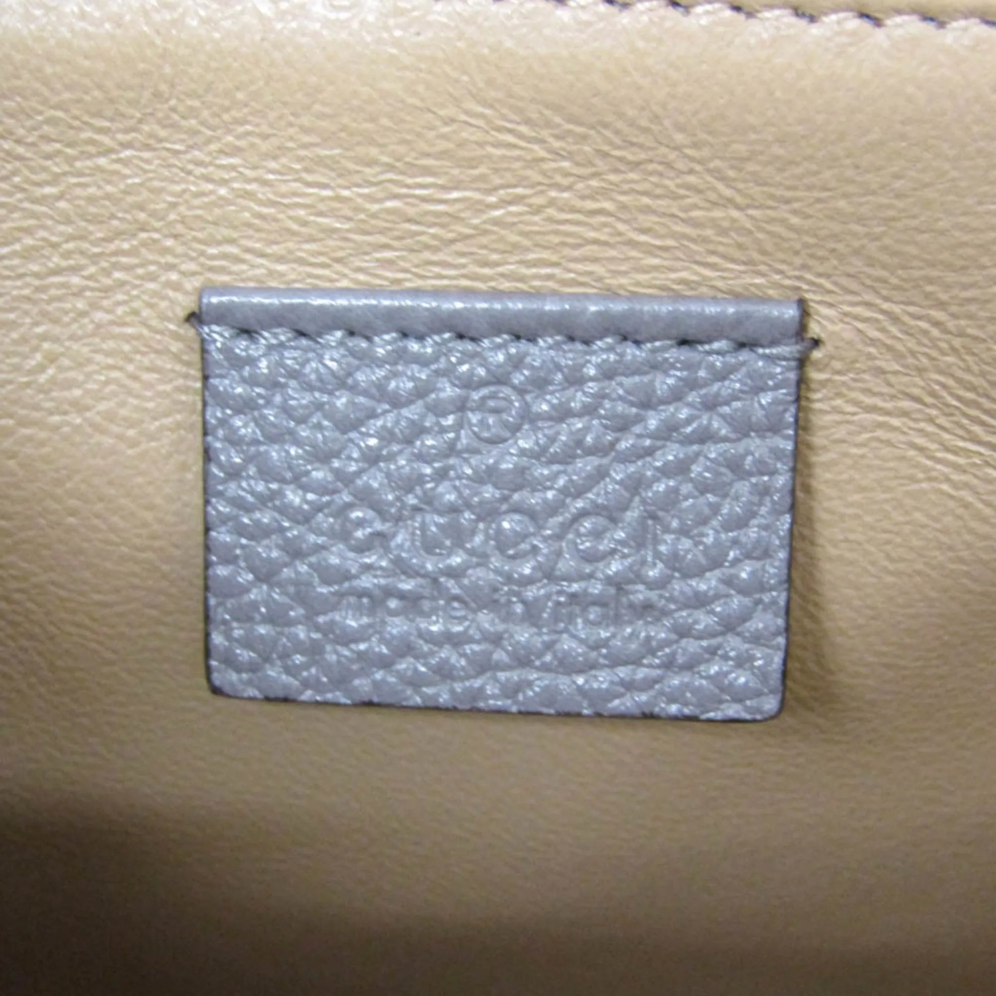 Gucci Zumi Top Handle Leather, Gray, Leather, Handbag