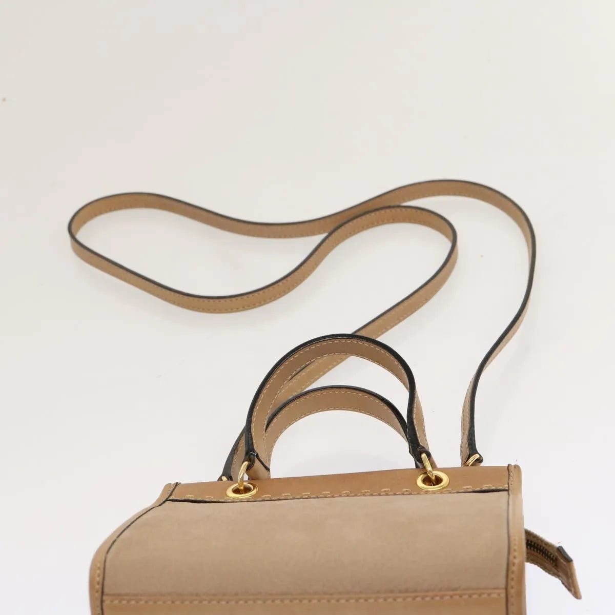 Celine vintage Leather, Beige, Leather, Handbag